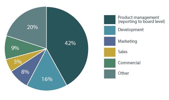 Product Management reporting line pie chart